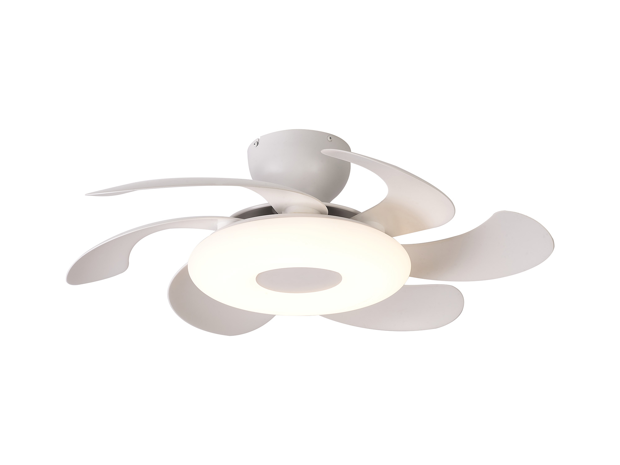 M8703  Flowers 24W LED Dimmable Ceiling Light & Fan; Remote Controlled; White